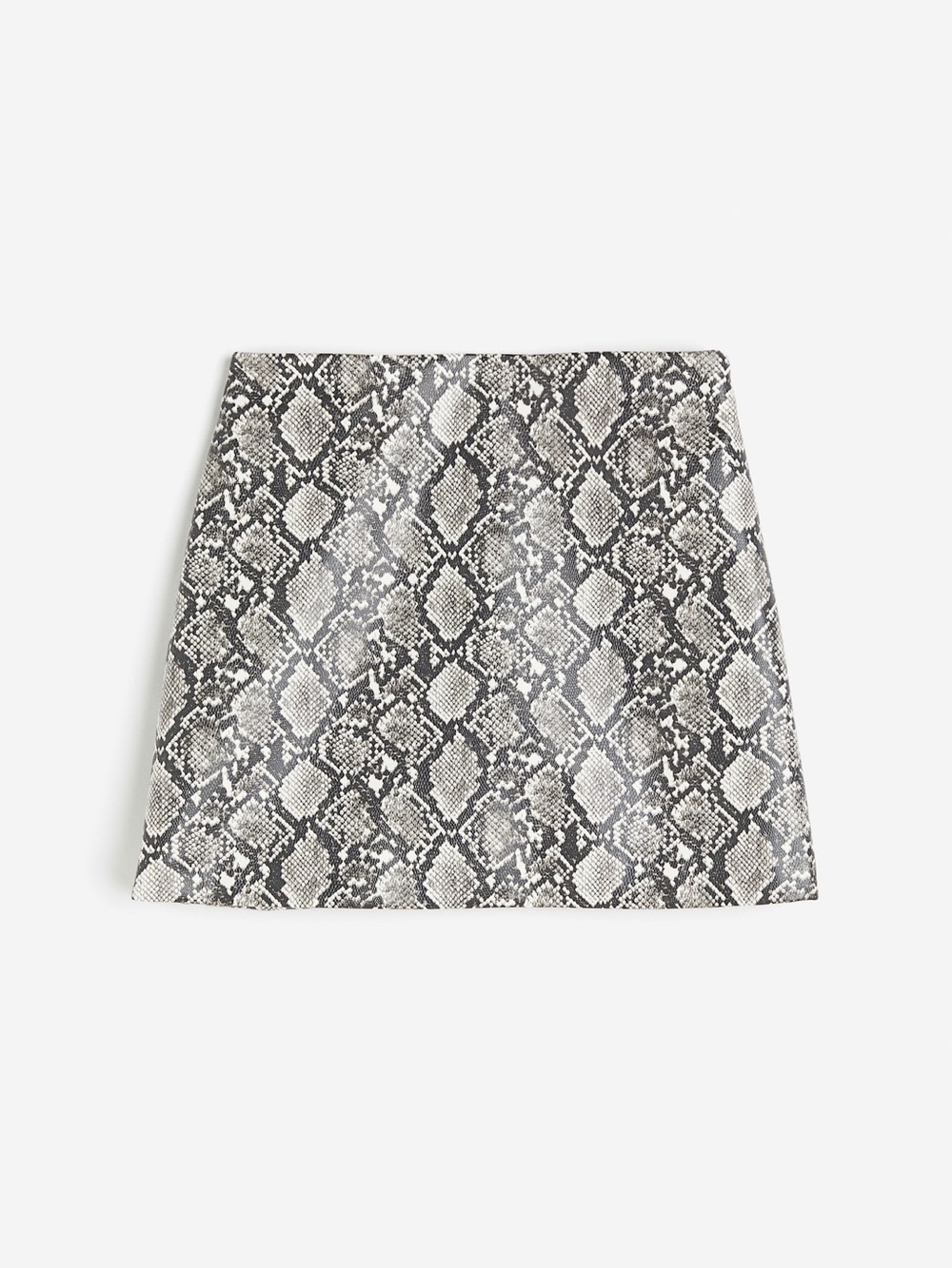 H&M Black and White Snake-Print Mini Skirt